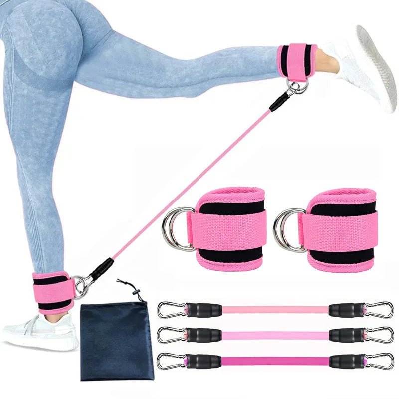 Resistance Band Set para Homens e Mulheres, Correias de Tornozelo, Equipamento de Treino, Fitness, Yoga, Elástico, Bandas Fitness, Ginásio, Homem, Mulher Sport