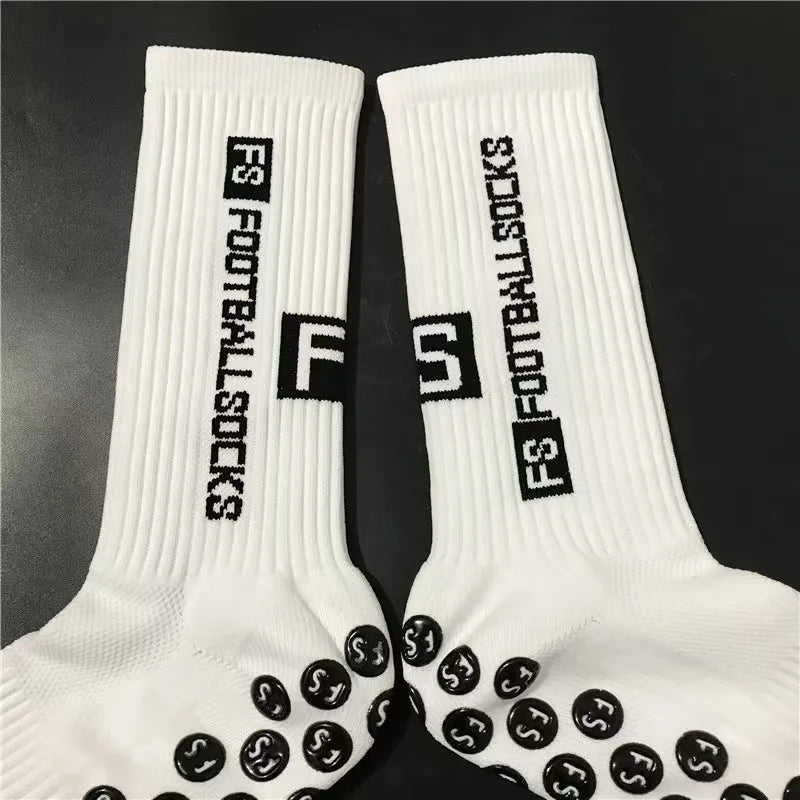 New Style FS Football Socks Round Silicone Suction Cup Grip Anti Slip Soccer Socks Sports Men Women Baseball Rugby Socks