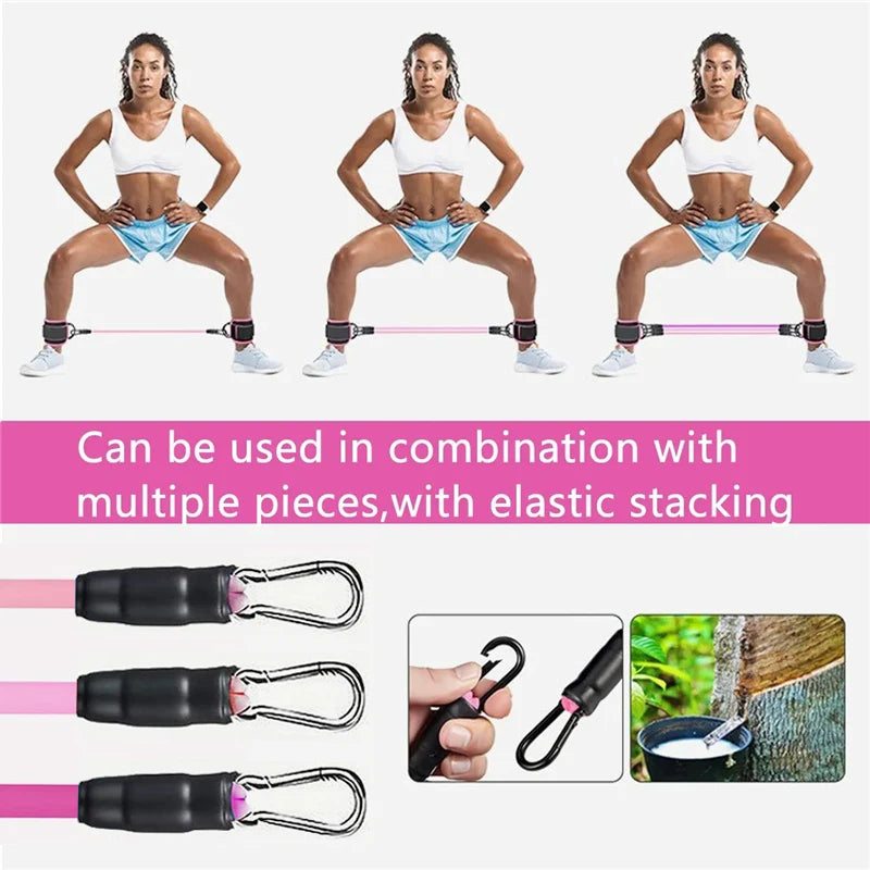 Resistance Band Set para Homens e Mulheres, Correias de Tornozelo, Equipamento de Treino, Fitness, Yoga, Elástico, Bandas Fitness, Ginásio, Homem, Mulher Sport