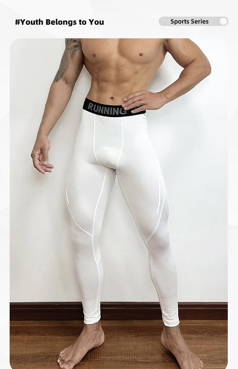 Mens Tight Compression Pants Quick Dry Fit Sportswear Running Tights Men Legging Fitness Training Sexy Sport Gym Leggings