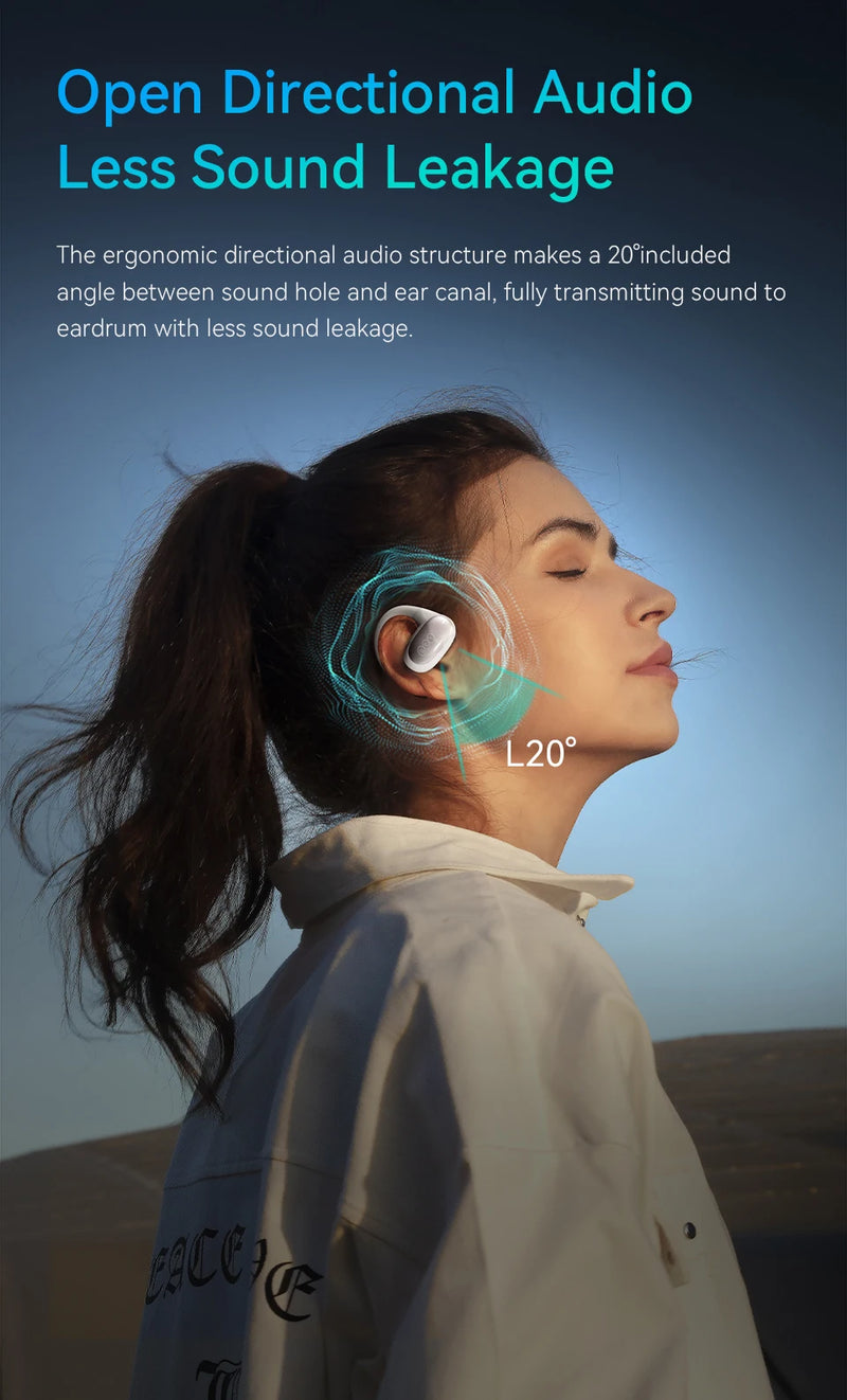 QCY Crossky GTR2 Open-Ear Wireless Earphone Bluetooth 5.4 EarHooks Bass Boost Headphones Multipoint Connection IPX5 Sport Earbud