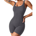 Women's Yoga Rompers One Piece Tummy Control Seamless Ribbed Jumpsuit Padded Sports Bra Romper Fashion Fitness Sportwear