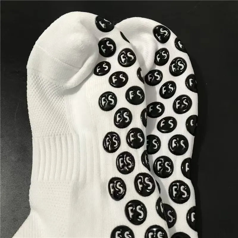 New Style FS Football Socks Round Silicone Suction Cup Grip Anti Slip Soccer Socks Sports Men Women Baseball Rugby Socks