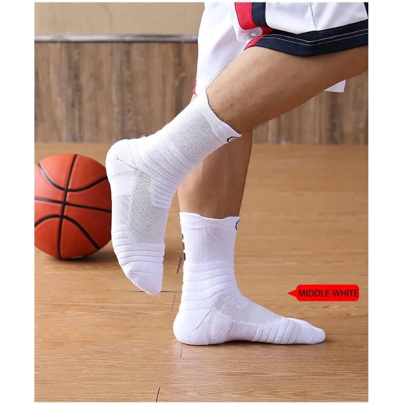 3Pairs Anti-slip Football Socks Men Women Cotton Sock Short Long Tube Soccer Basketball Sport Socks Breathable Deodorous Socks