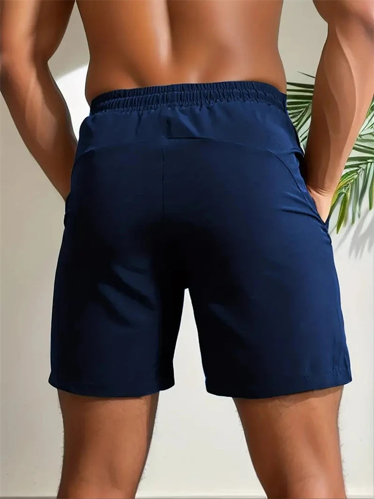 UETEEY Summer Shorts Men Gym Sport Running Squat Fitness Workout Man Short Pants Breathable Quick-drying Drawstring Mens Shorts