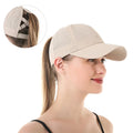 Summer Solid Color Baseball Caps Golf Wear Women Sport Leisure Cross Ponytail Hat Mesh Quick-Drying Half-Hollow Men's Peaked Cap