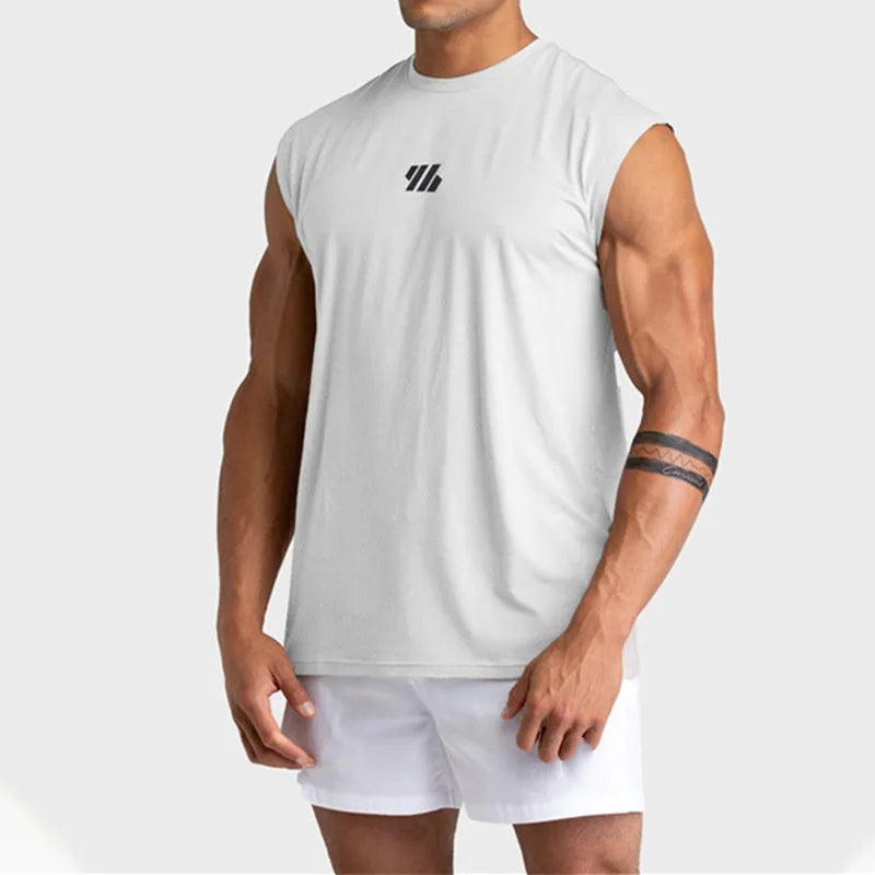 2024 Summer new Gym Vest Men Bodybuilding Sleeveless Sports Tank Top quick-drying mesh Fitness Running Tank Top men Clothes