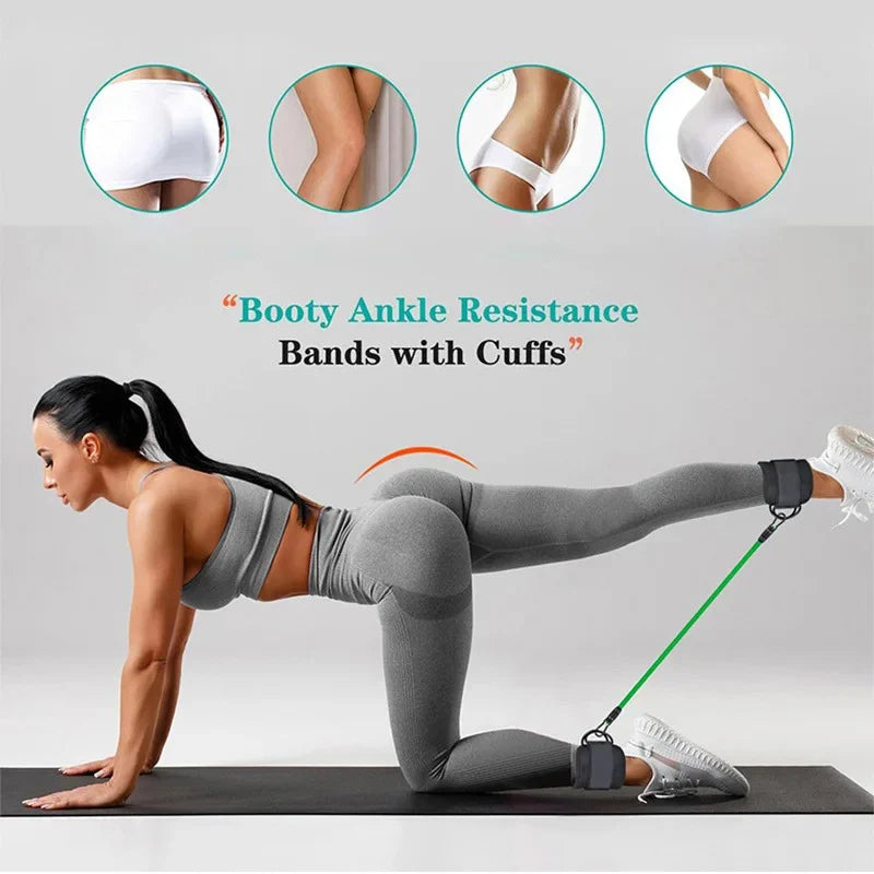 Resistance Band Set para Homens e Mulheres, Correias de Tornozelo, Equipamento de Treino, Fitness, Yoga, Elástico, Bandas Fitness, Ginásio, Homem, Mulher Sport