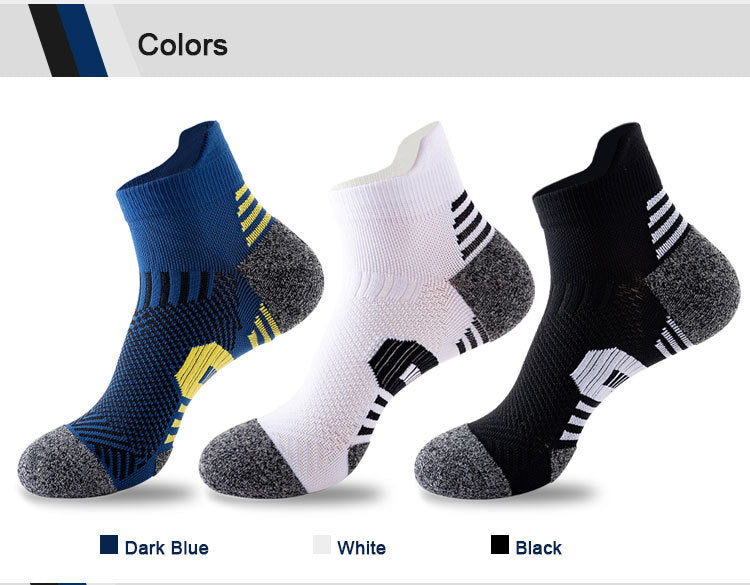 3Pair Professional Fitness Sports Socks Towel Bottom Non-Slip Running Socks Men Women Short Quick-Drying Basketball Training Sox