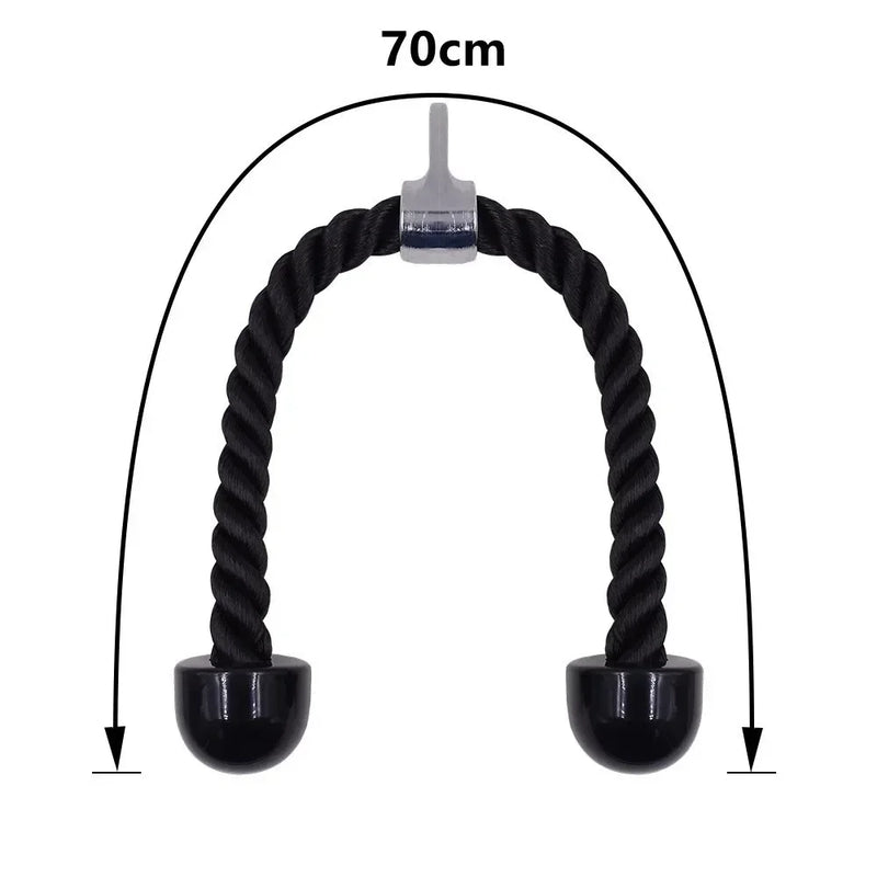 Bicep Tricep Rope Push Pull Down Cord Home Gym Accessories Workout Fitness Exercise Equipment Single/Double Head 35cm/70cm/90cm