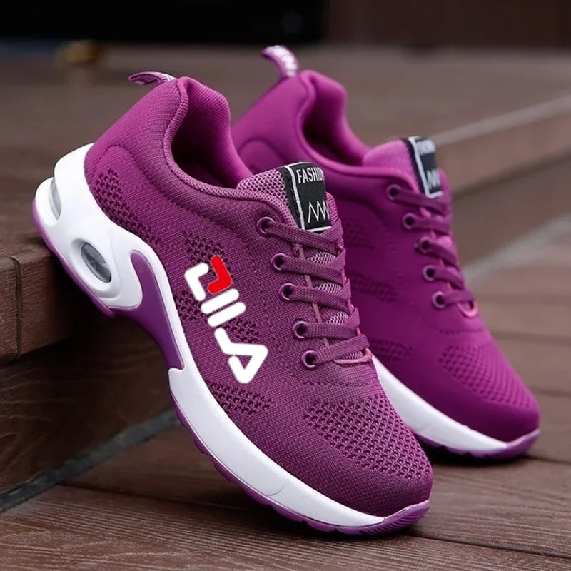 New Running Shoes Ladies Breathable Sneakers Summer Light Mesh Air Cushion Women's Sports Shoes Outdoor Lace Up Training Shoes