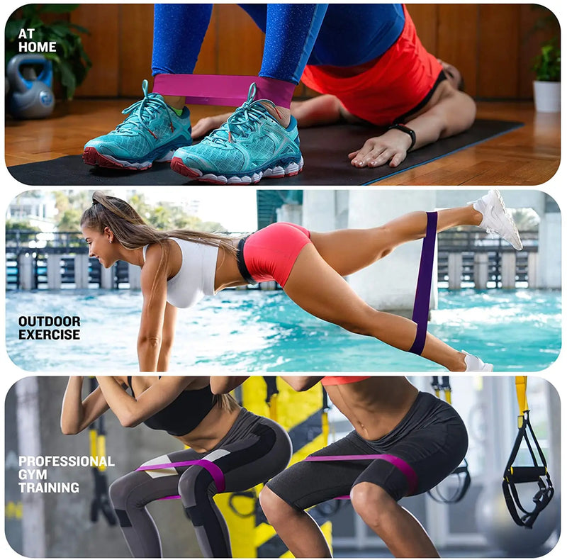 Bandas de resistência para ioga e fitness, elástico para exercício, treinamento do quadril, alongamento, para a perna, agachamento, dança, 5 diferentes