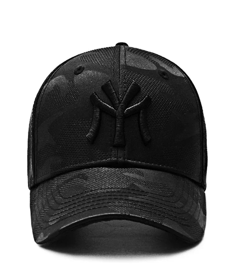 Men's Black Baseball Cap Embroidery Totem Military Camouflage Trucker Hat New Hip Hop Luxury Summer Sun Male  Sport Mesh Brand