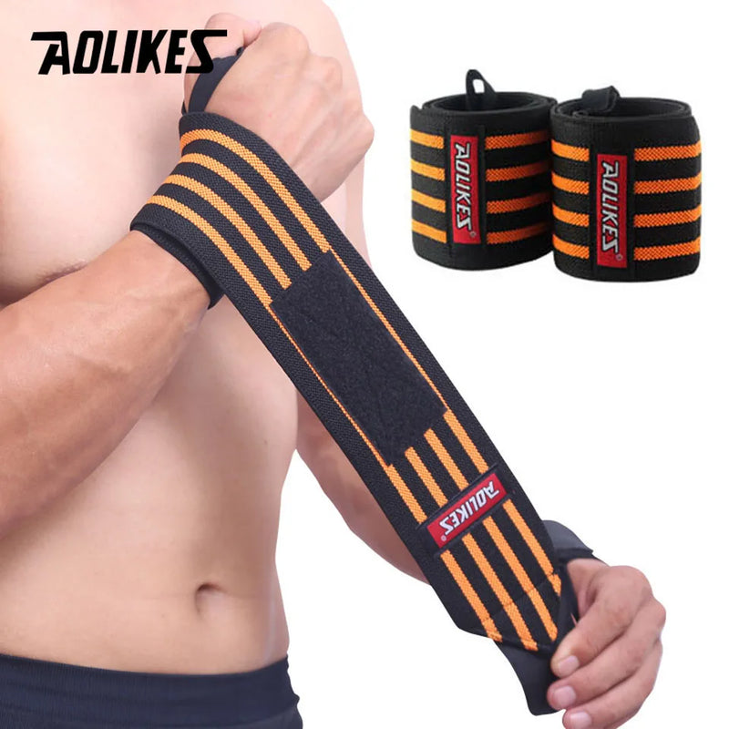 AOLIKES 1 Pair Wristband Wrist Support Weight Lifting Gym Training Wrist Support Brace Straps Wraps Crossfit Powerlifting