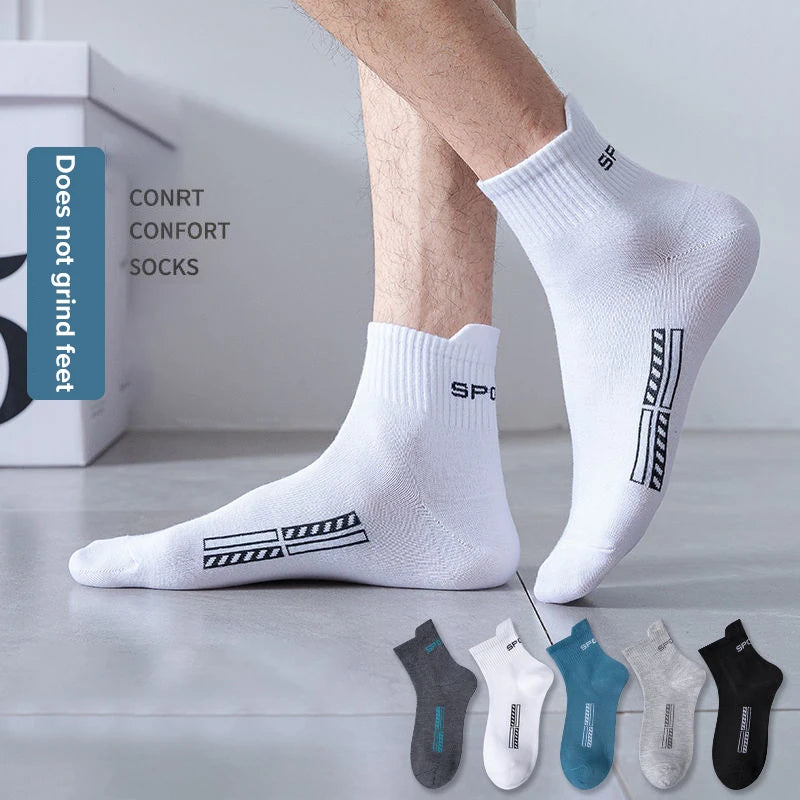 5 Pairs/Lot High Quality Men Ankle Socks Breathable Cotton Sports Mesh Casual Athletic Thin Cut Short Sokken Plus Size