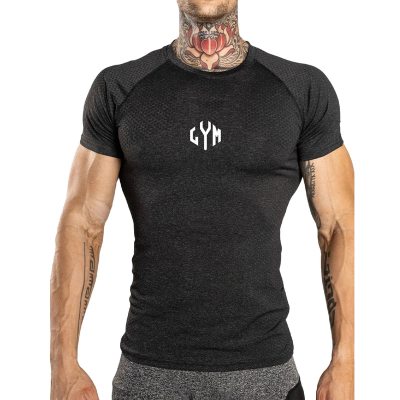 Men's Quick Dry Sport T-shirt Fitness Tight Short Sleeve Male Gym Compression T-shirt bodybuilding Tee shirt