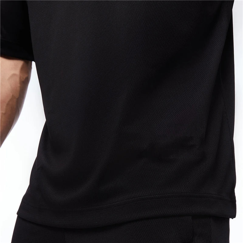 Mesh Oversized Half Sleeve Running Shirt Mens Fitness T Shirt Quick Dry Loose Sportswear Gym Clothing Loose Bodybuilding T-shirt