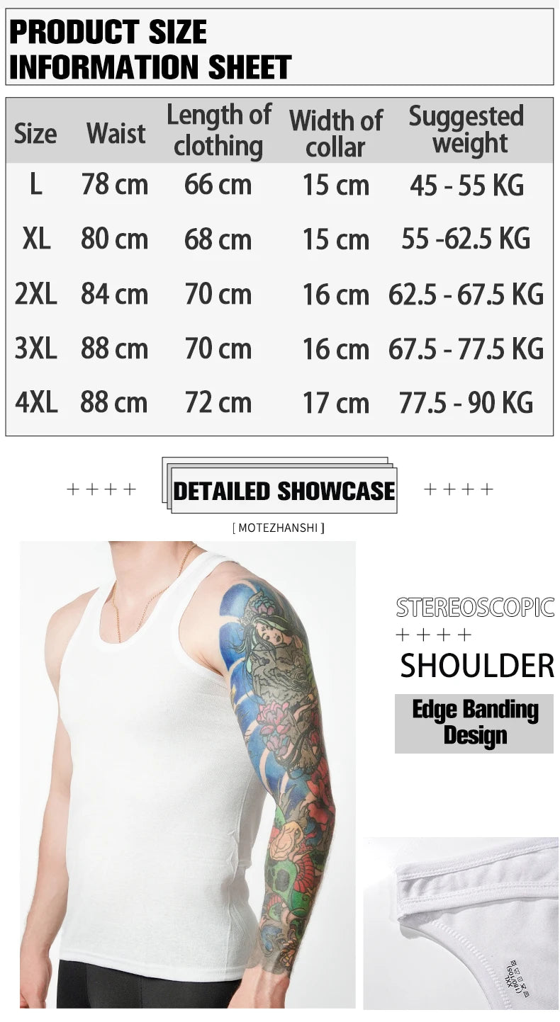 3pcs Men's Tank Top Cotton Tank Undershirts Breathable Solid Vest Underwear Wear Summer Sleeveless Tank A-Shirt Exercise Fitness