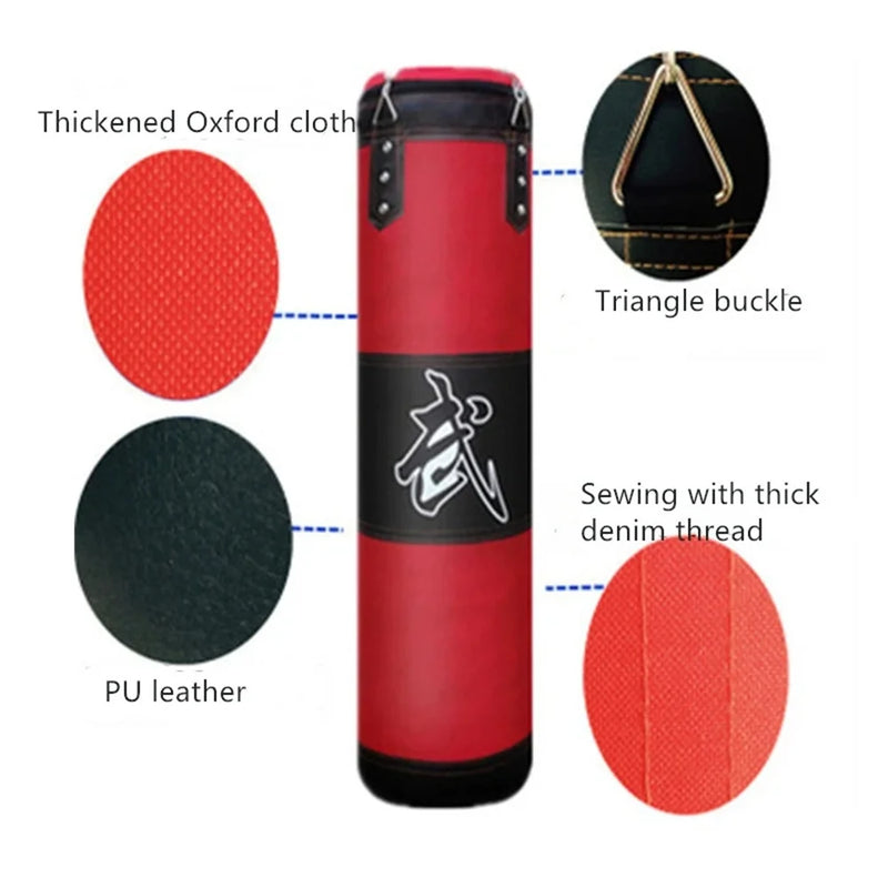 120CM Sturdy Boxing Bag for Home Gym 100CM Hook Hanging Punching Bag Sandbag Crossfit 80CM Empty-Heavy Kick Muay Thai Sand Bag