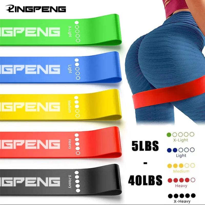 Bandas de resistência para ioga e fitness, elástico para exercício, treinamento do quadril, alongamento, para a perna, agachamento, dança, 5 diferentes