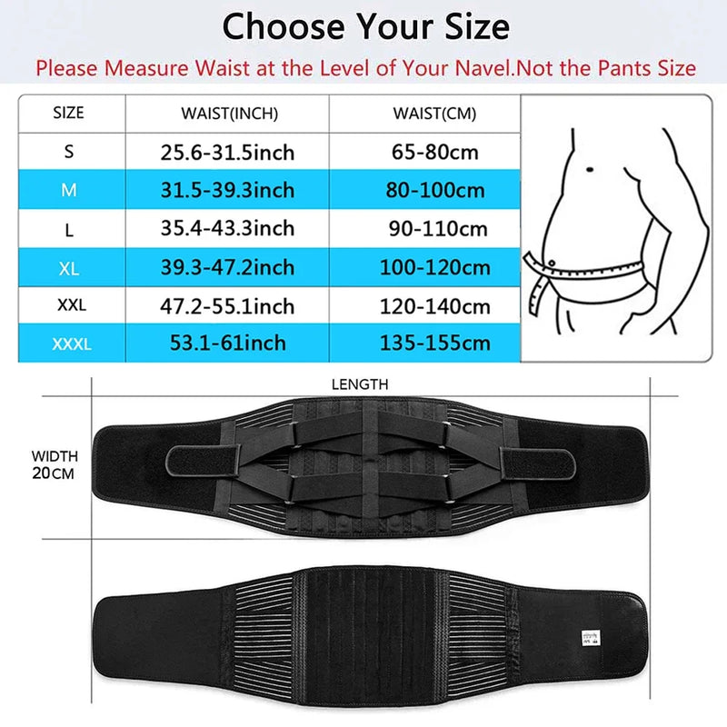 Elstiac Lumbar Back Belt Waist Support Trainer Adjustable Lumbar Pad with 6 Stays Abdominal Binder Fitness Gym Belts Women Men