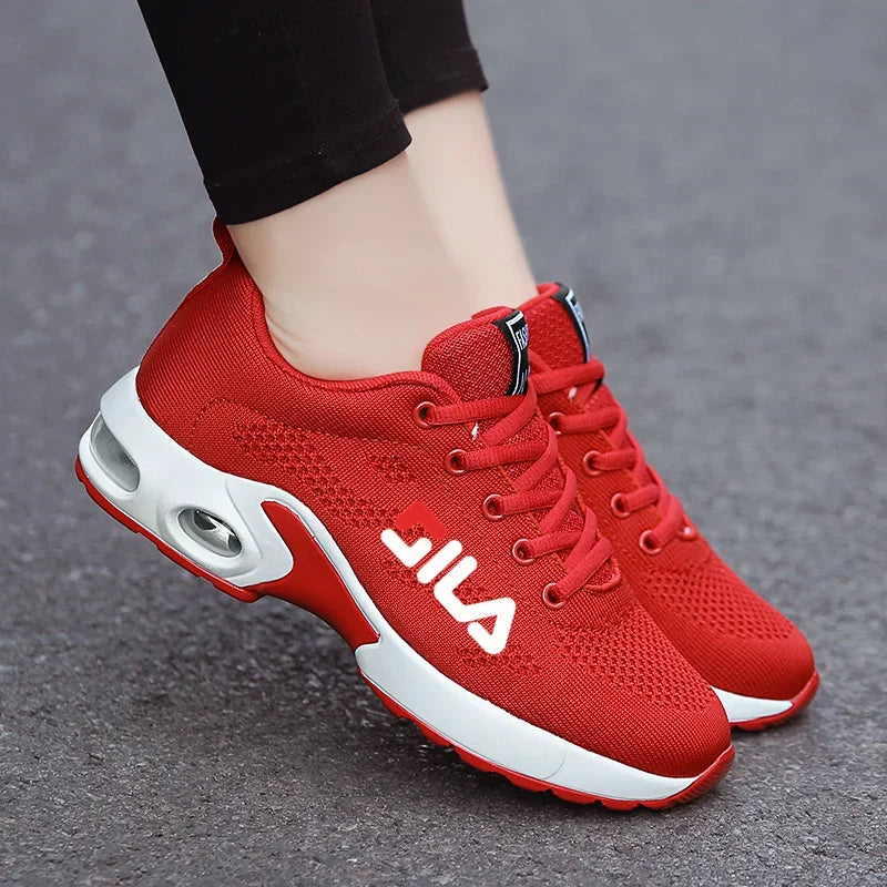 New Running Shoes Ladies Breathable Sneakers Summer Light Mesh Air Cushion Women's Sports Shoes Outdoor Lace Up Training Shoes