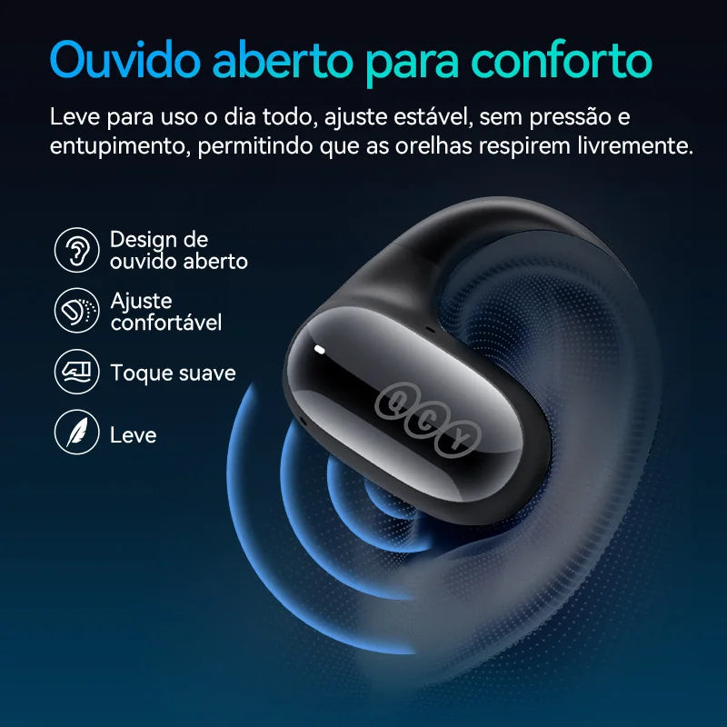 QCY Crossky GTR2 Open-Ear Wireless Earphone Bluetooth 5.4 EarHooks Bass Boost Headphones Multipoint Connection IPX5 Sport Earbud