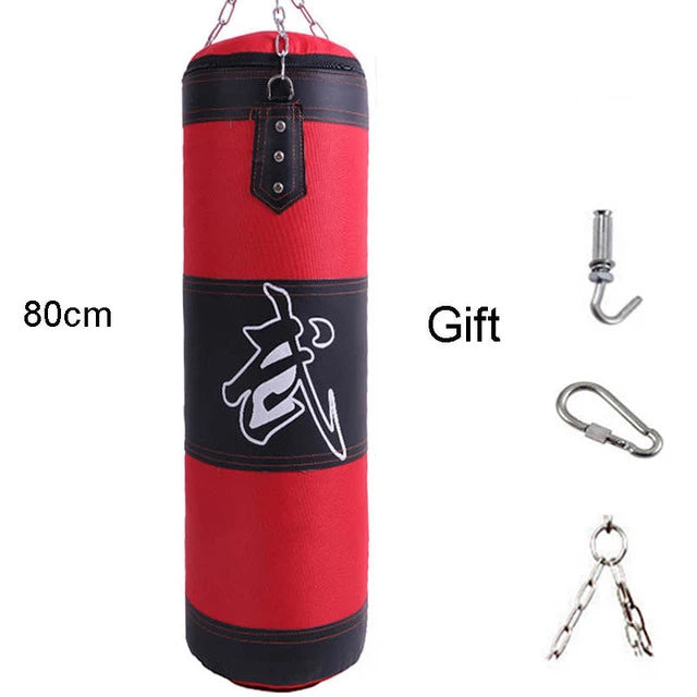 120CM Sturdy Boxing Bag for Home Gym 100CM Hook Hanging Punching Bag Sandbag Crossfit 80CM Empty-Heavy Kick Muay Thai Sand Bag