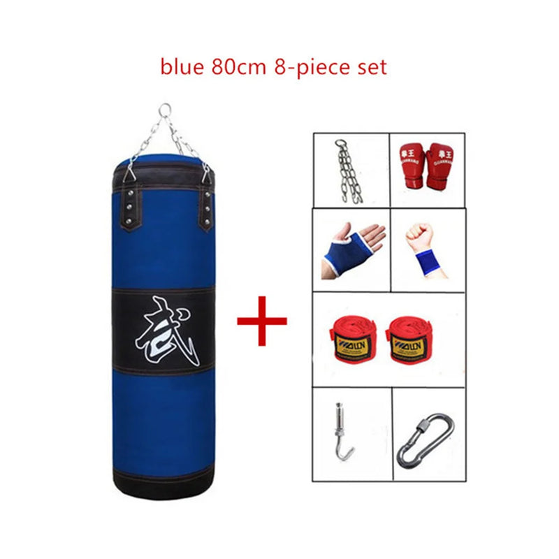 120CM Sturdy Boxing Bag for Home Gym 100CM Hook Hanging Punching Bag Sandbag Crossfit 80CM Empty-Heavy Kick Muay Thai Sand Bag