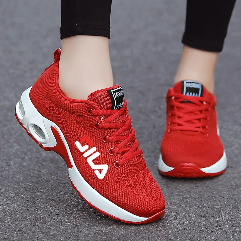 New Running Shoes Ladies Breathable Sneakers Summer Light Mesh Air Cushion Women's Sports Shoes Outdoor Lace Up Training Shoes