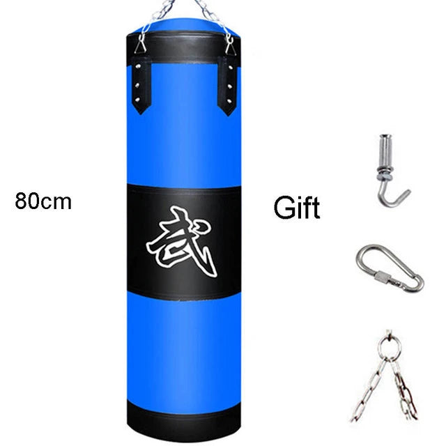 120CM Sturdy Boxing Bag for Home Gym 100CM Hook Hanging Punching Bag Sandbag Crossfit 80CM Empty-Heavy Kick Muay Thai Sand Bag