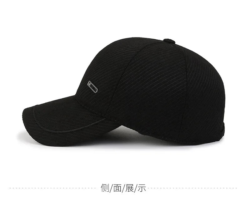 winter  with earflap for men baseball cap keep warm dad  fashion black trucker  sports  keep warm windproof hip hopcap