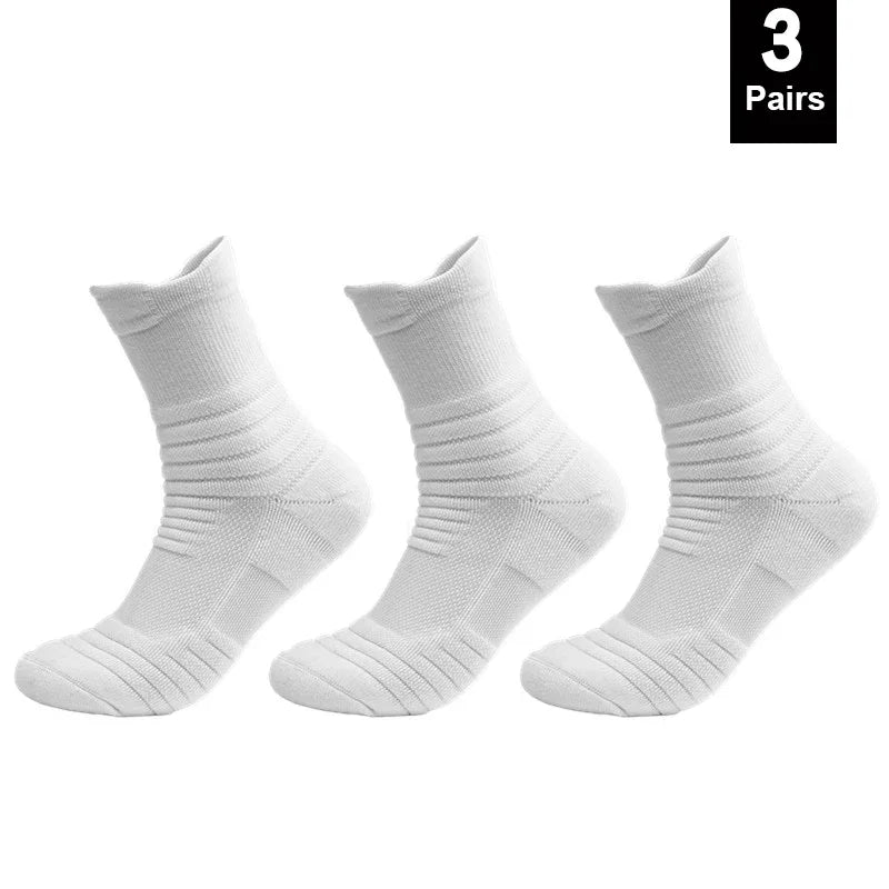 3Pairs Anti-slip Football Socks Men Women Cotton Sock Short Long Tube Soccer Basketball Sport Socks Breathable Deodorous Socks