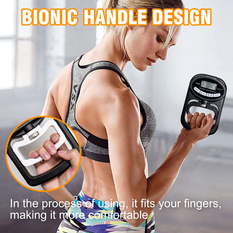 Digital Hand Dynamometer Grip Strength Trainer Electronic Tester USB LCD Screen Exercise Home School Grip Tester