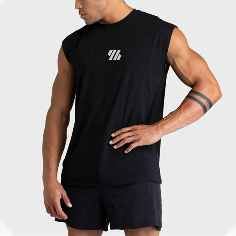 2024 Summer new Gym Vest Men Bodybuilding Sleeveless Sports Tank Top quick-drying mesh Fitness Running Tank Top men Clothes