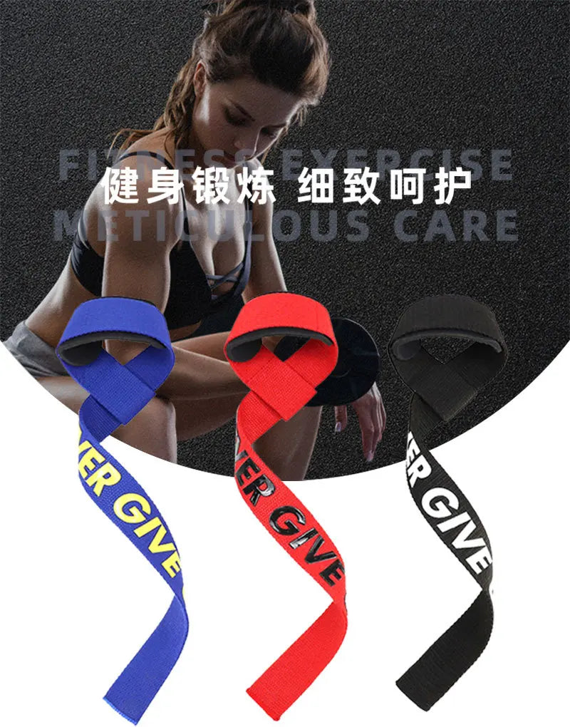 1Pair Non-slip Strap Gym Dumbbell Workout Weights Lifting Straps Crossfit Fitness Equipment Wrist Wrap Lift Exercise Training