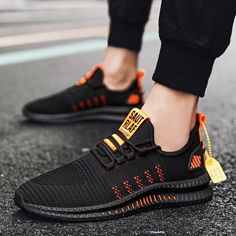 Lightweight Men's Running Shoes Outdoor Breathable Men Sports Shoes Anti-slip Male Sneakers Fashion Flexible Tennis Lace-up 2024