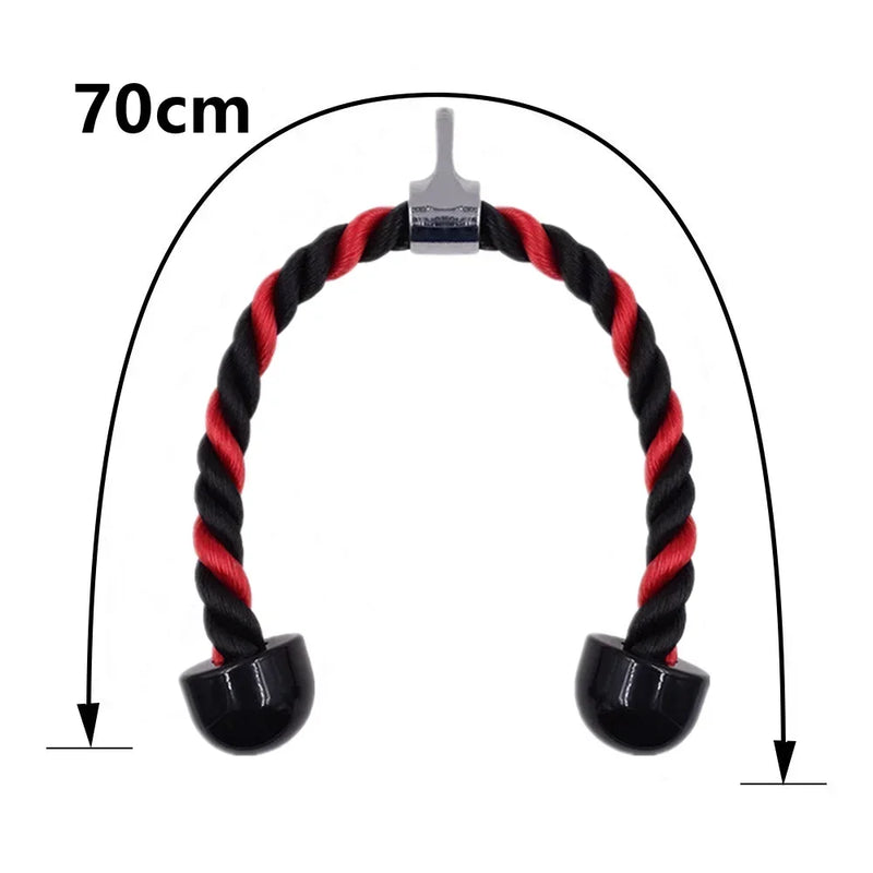 Bicep Tricep Rope Push Pull Down Cord Home Gym Accessories Workout Fitness Exercise Equipment Single/Double Head 35cm/70cm/90cm