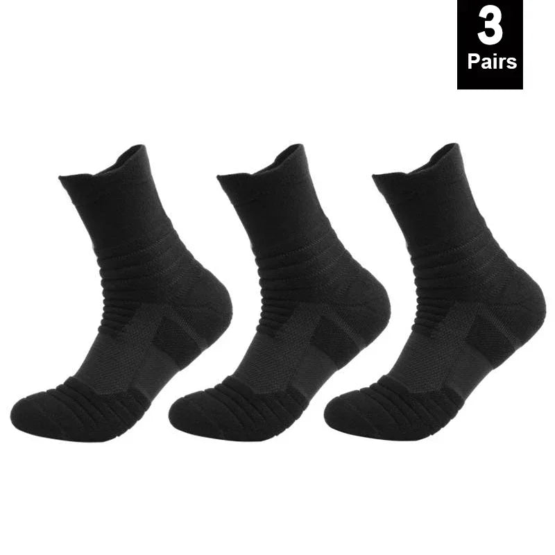 3Pairs Anti-slip Football Socks Men Women Cotton Sock Short Long Tube Soccer Basketball Sport Socks Breathable Deodorous Socks