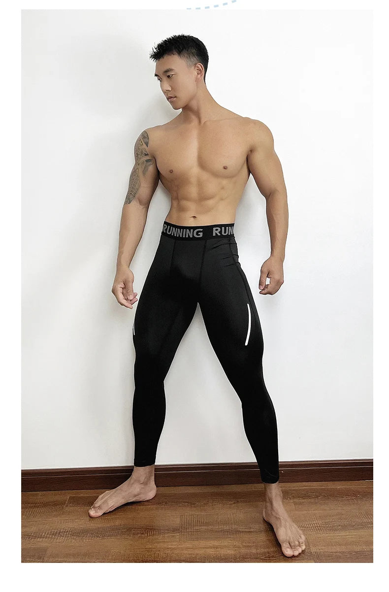 Mens Tight Compression Pants Quick Dry Fit Sportswear Running Tights Men Legging Fitness Training Sexy Sport Gym Leggings