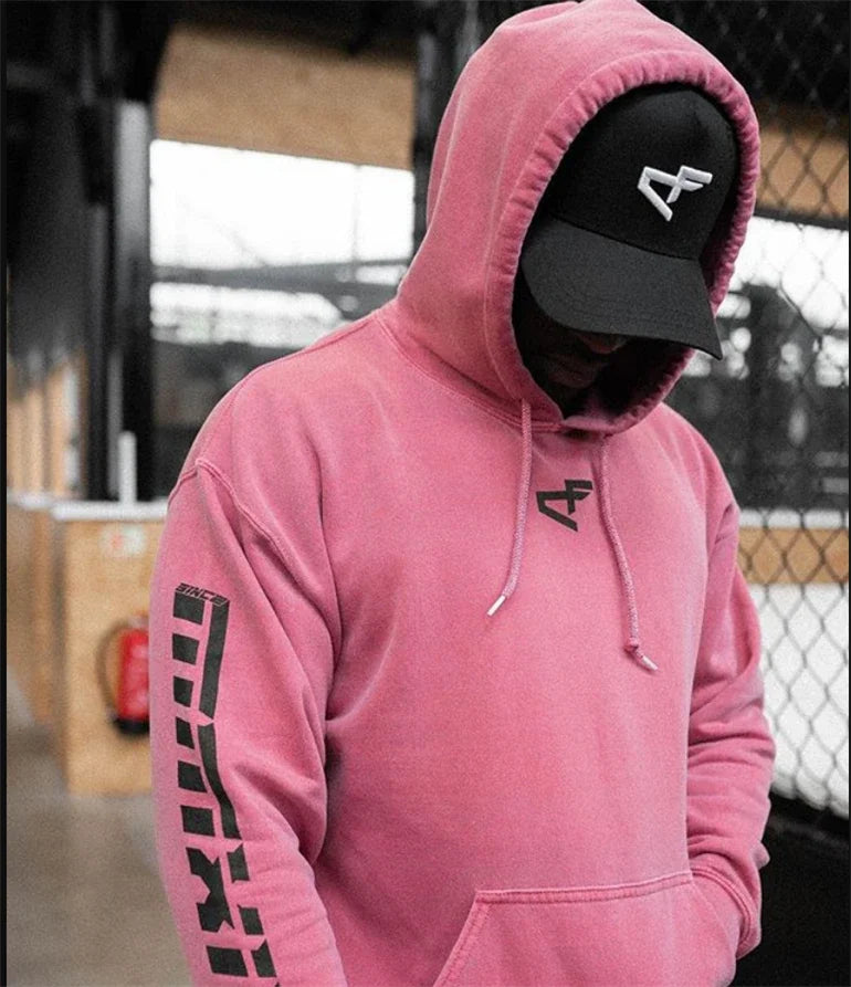 Men's popular cotton hooded sweatshirt high kangaroo pocket jacket gym fitness casual fashionable top winter brand clothing