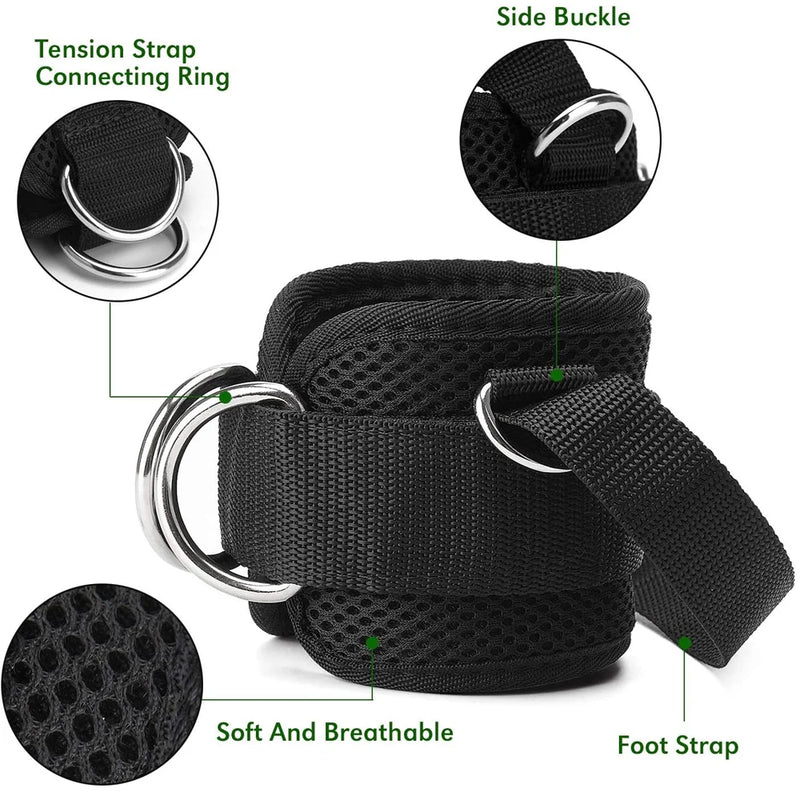 1PC Fitness Thigh Straps Padded Colors D-Ring Ankle Strap Leg Cuffs for Gym Cable Machines Thigh Straps Fits Men & Women