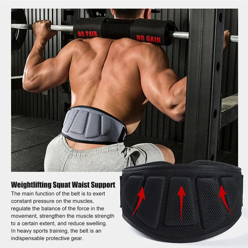 Sports Fitness Weight Lifting Waist Belts Gym Workout Lumbar Back Support, Powerlifting, Strength Training, Squat, Weightlifting