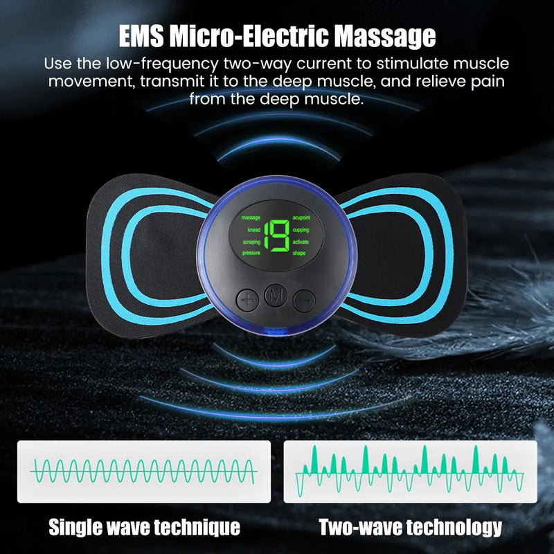 Mini Portable EMS Neck Massager Electric Neck Stretcher For  Cervical Muscle Pain Relief And Shoulder Relaxation Massage Patch