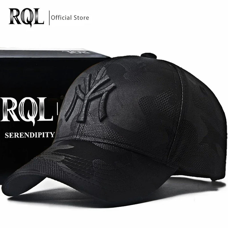 Men's Black Baseball Cap Embroidery Totem Military Camouflage Trucker Hat New Hip Hop Luxury Summer Sun Male  Sport Mesh Brand