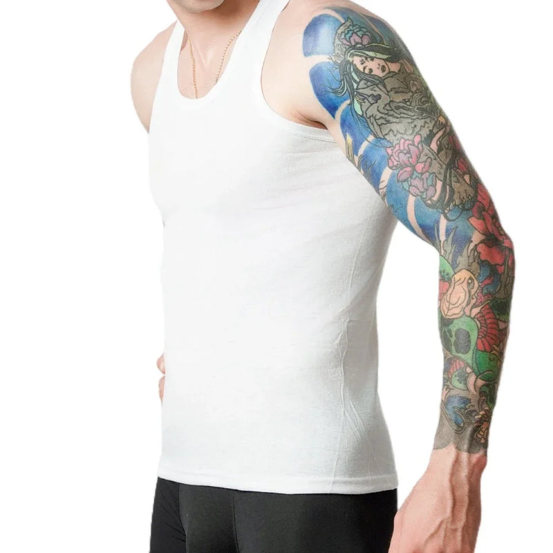 3pcs Men's Tank Top Cotton Tank Undershirts Breathable Solid Vest Underwear Wear Summer Sleeveless Tank A-Shirt Exercise Fitness