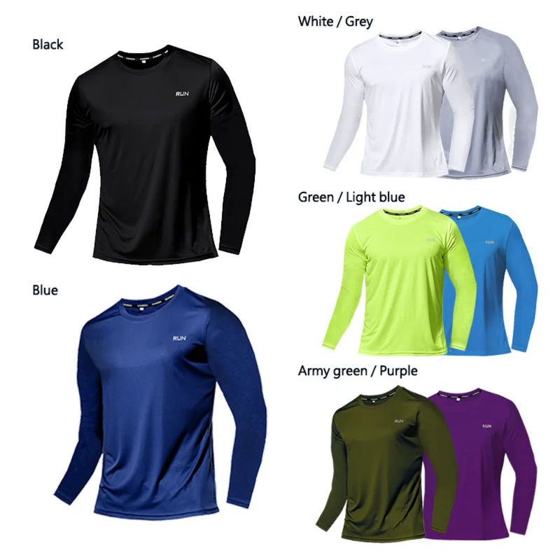 Summer Ice Silk Long Sleeve T-Shirt Men 2023 New Quick Dry Breathable Air Conditioning Outdoor Sun Protection Running Outer Wear