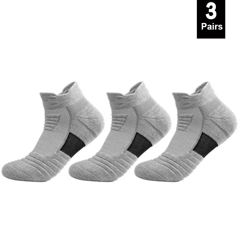 3Pairs Anti-slip Football Socks Men Women Cotton Sock Short Long Tube Soccer Basketball Sport Socks Breathable Deodorous Socks