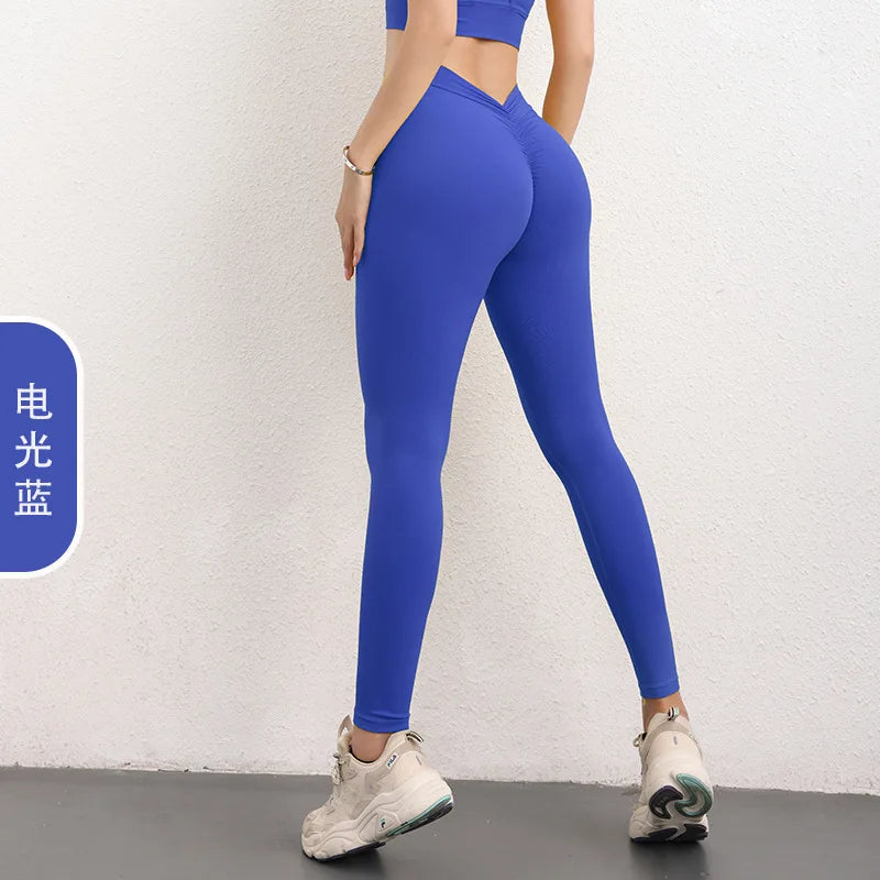 Back V Energy Leggings Push Up Sports Women's Fitness Running tTraining Yoga Pants Energy Leggings Gym Girls Leggings