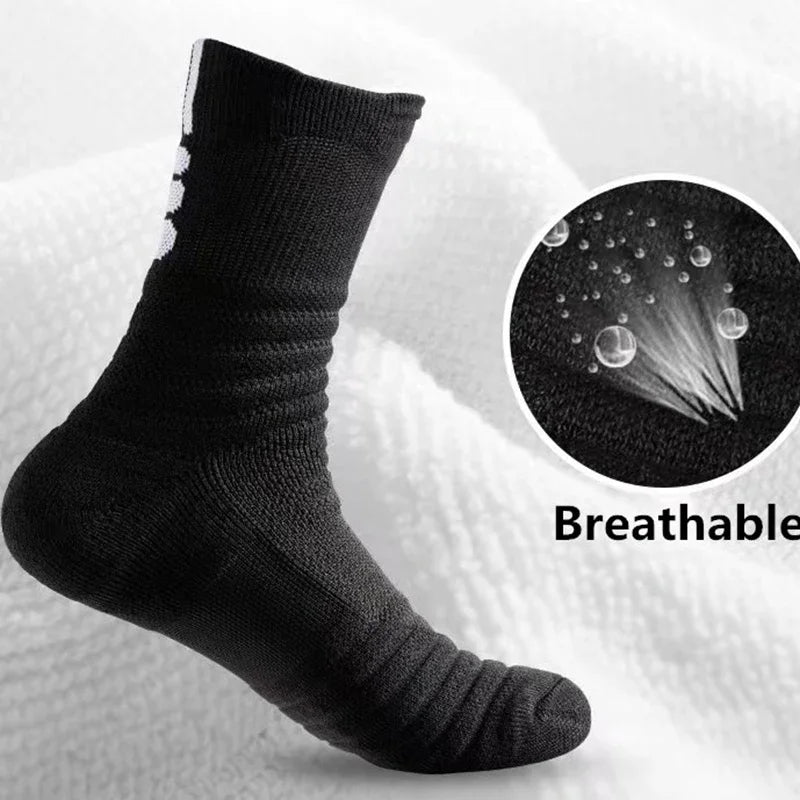 3Pairs Anti-slip Football Socks Men Women Cotton Sock Short Long Tube Soccer Basketball Sport Socks Breathable Deodorous Socks